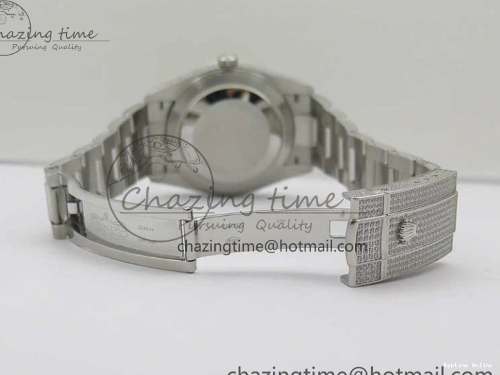 0224 Practical DateJust 41 126334 904 Full Paved Diamonds BP Maker Best Edition Silver Dial on Oyster Bracelet A 2542